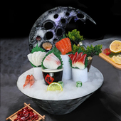 刺身冰雕模具立体冰柱月牙圆装 饰品海鲜姿造寿司冰碗摆盘磨具 盘装