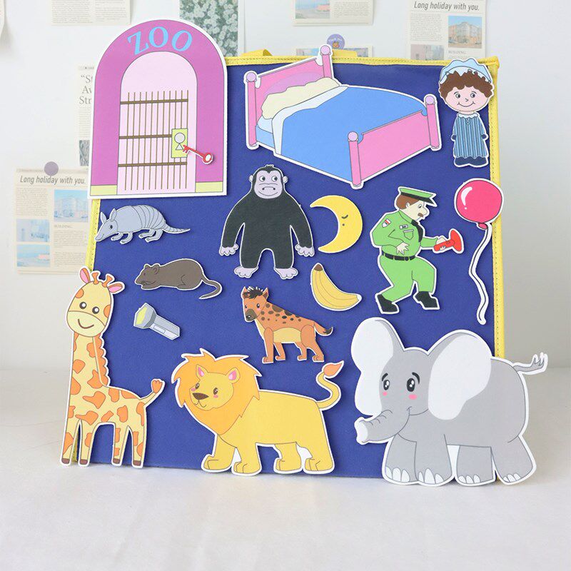 晚安大猩猩毛毡玩具英语绘本表演道具课堂拓展教学儿童讲故事教具,玩具/童车/益智/积木/模型,其它早教玩具类,淘宝优惠券,粉丝福利购,淘宝优惠卷