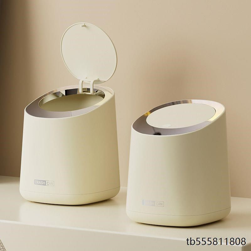 桌面垃圾桶垃圾按压客厅桌上迷你杂物家用带盖卧室小号办公桌纸篓