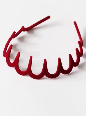法国Last Kiss红色发箍带齿防滑女高颅顶洗脸日常外戴新年头箍