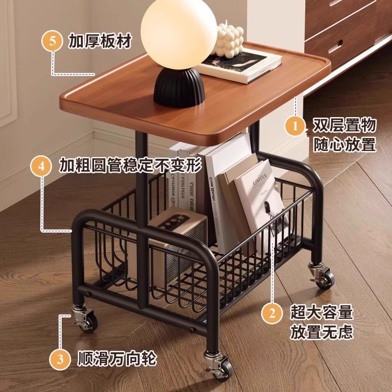 可移动边几小推车客厅沙发边柜置物架茶几小户型家用多功能小桌子