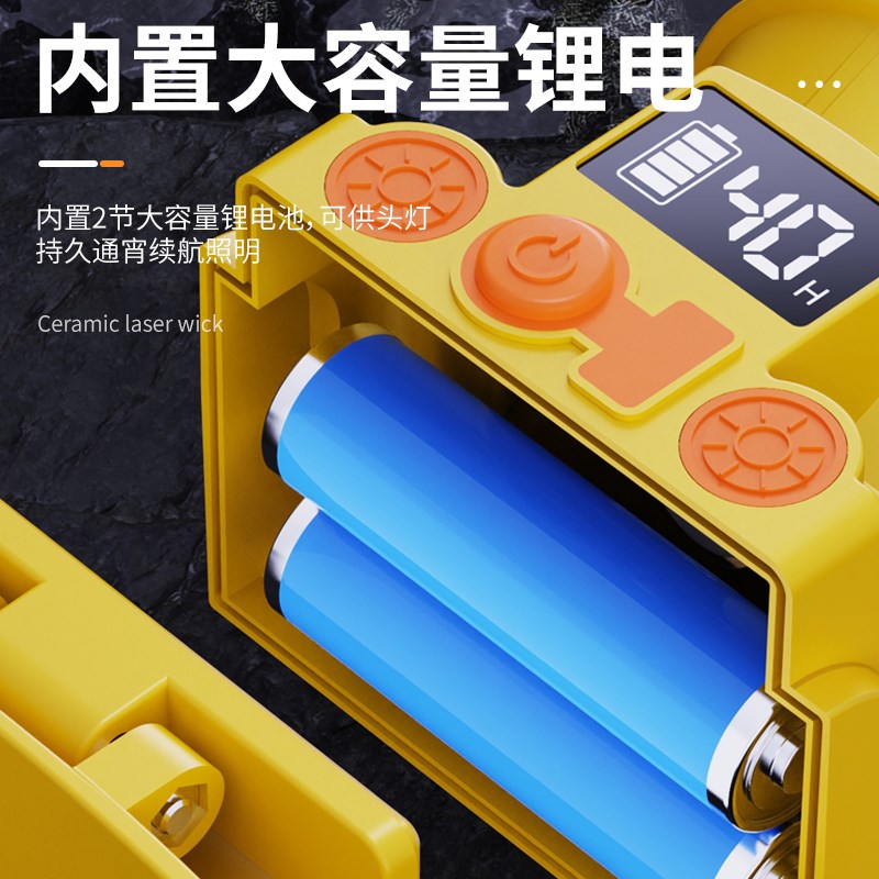 头灯强光超亮可充电头灯续航超长锂电钓鱼灯激光炮远射头戴式头灯