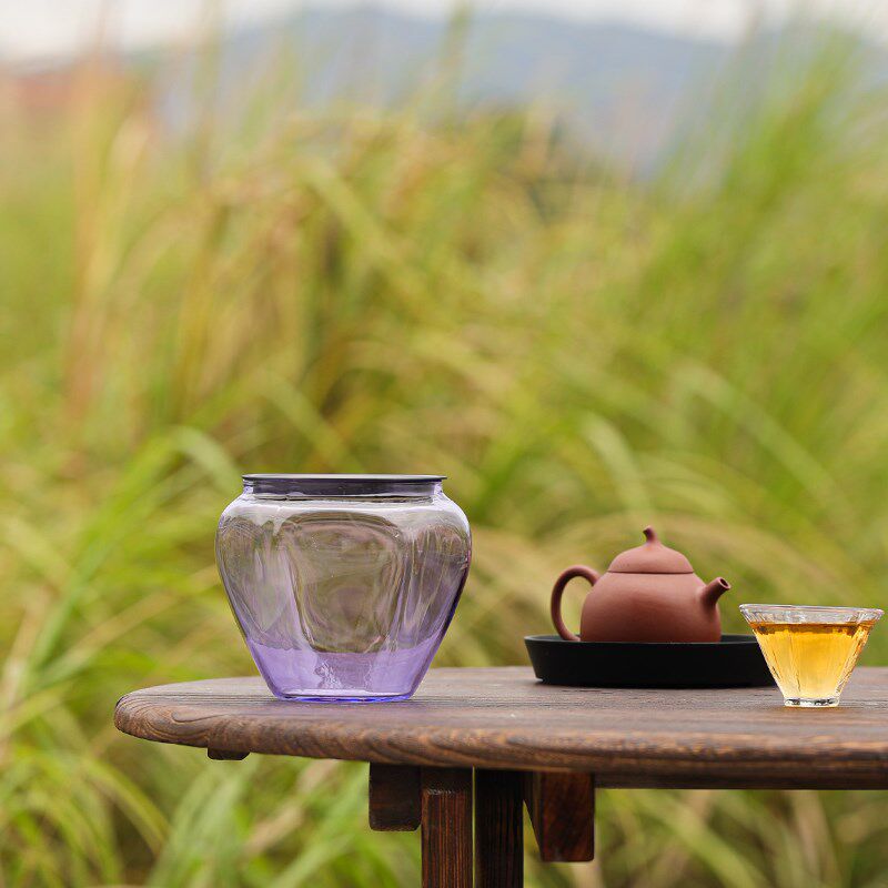 玻璃建水茶洗茶渣缸家用带盖过滤茶渣桶水孟水洗功夫茶具零配件