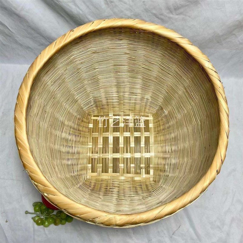 竹编箩筐箩篼喜庆粮食超市餐厅展示竹篓筐大小号喜事淘米竹子箩筐