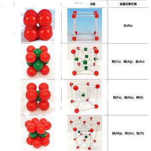 金属晶体结构模型教具体心面心立方六方密堆积模型晶胞模型钾铁