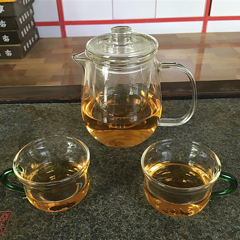 耐热透明玻璃茶具套装加厚带过滤 花草茶具 大容量花茶壶企鹅套装
