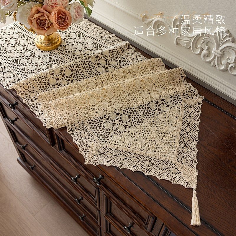 法式复古餐桌桌旗氛围感桌布茶几高端装饰台布边柜电视柜长条盖布,居家布艺,桌旗,淘宝优惠券,粉丝福利购,淘宝优惠卷