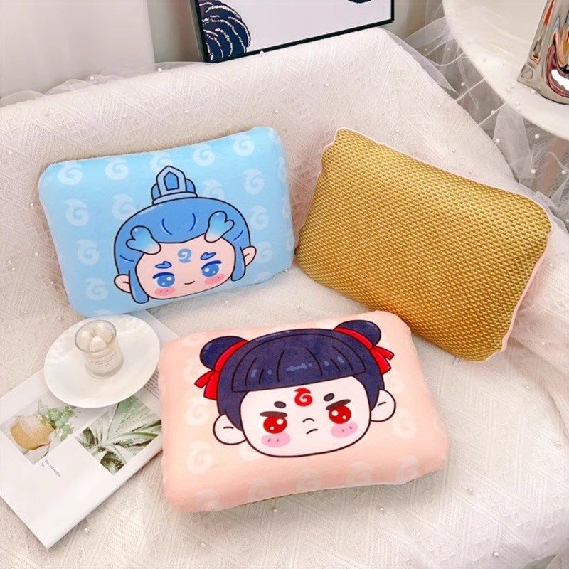 哪吒儿童枕头可爱睡觉小枕头夏冰藤凉席记忆棉小学生午睡枕趴睡枕,居家布艺,午睡枕,淘宝优惠券,粉丝福利购,淘宝优惠卷
