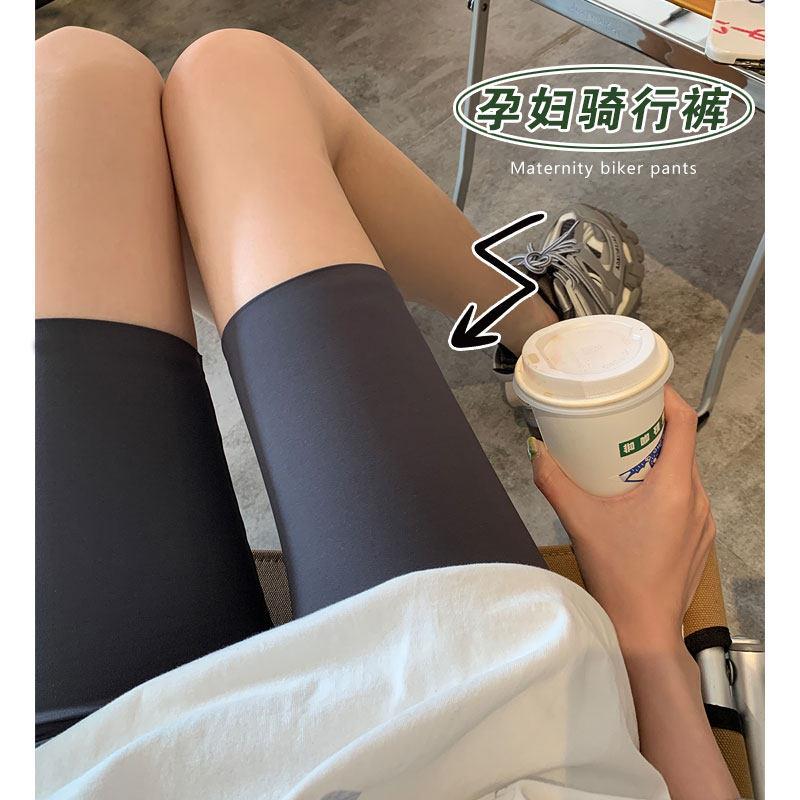 孕妇鲨鱼皮短裤女夏季薄款外穿时尚托腹内搭裤休闲五分运动瑜珈裤