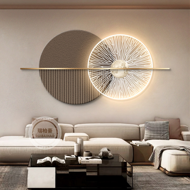 现代轻奢客厅装饰画极简沙发背景墙挂画高级感抽象砂岩卧室壁灯画,家居饰品,现代装饰画,淘宝优惠券,粉丝福利购,淘宝优惠卷