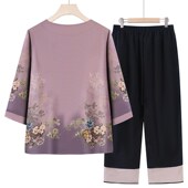 妈妈两件套70岁老太太开衫 母亲节实用礼物送奶奶夏套装 中老年女装