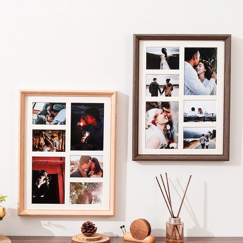 实木相框6宫格装裱打印定制diy全家福婚纱情侣洗多张照片相框挂墙,家居饰品,相框/画框,淘宝优惠券,粉丝福利购,淘宝优惠卷