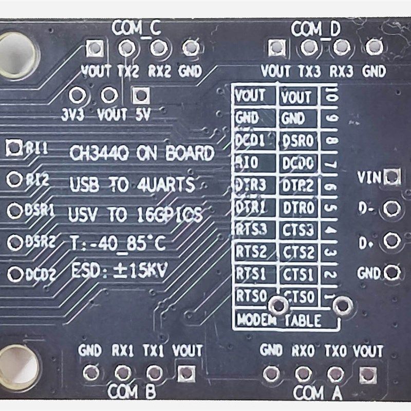 CH344 USB转多串口模块USB转GPIO转TTL扩展板下载器集线器工业级