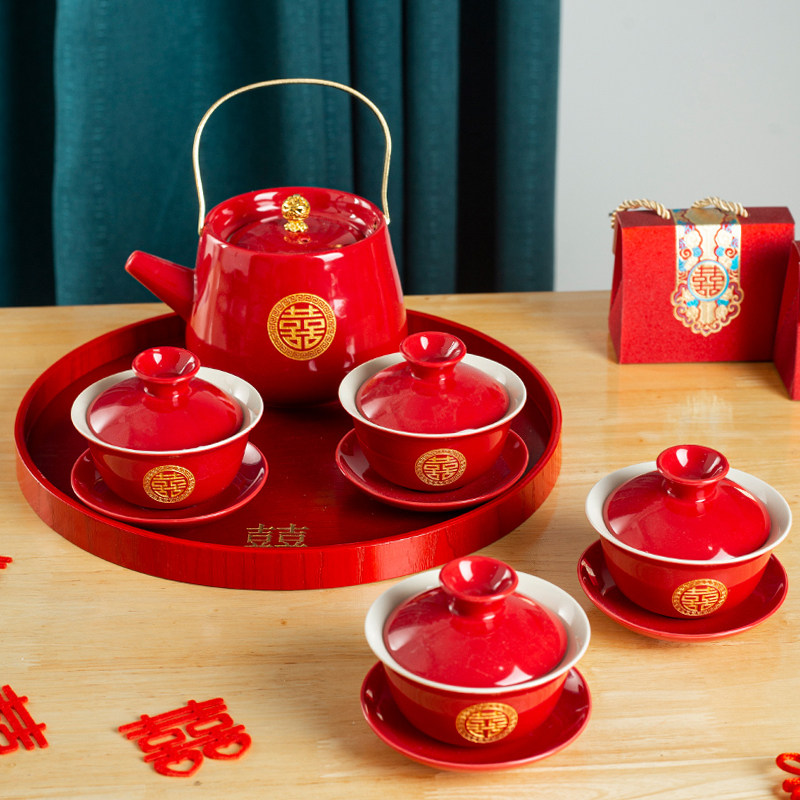 改口敬茶杯结婚茶具套装家用四个喜碗敬茶碗敬茶壶送新人新婚礼物,节庆用品/礼品,喜碗/敬茶杯,淘宝优惠券,粉丝福利购,淘宝优惠卷