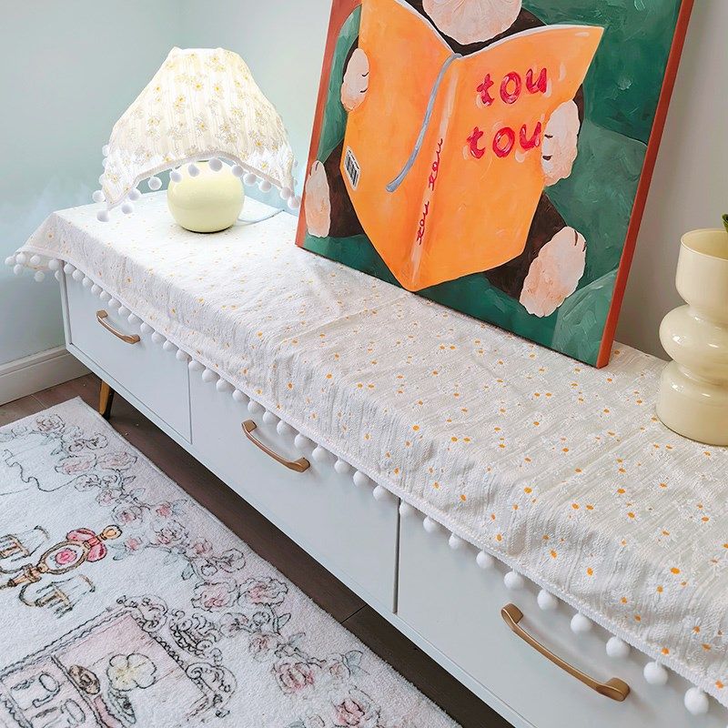 奶油风洗衣机布盖巾小雏菊茶几桌布电视柜台面保护垫鞋柜防晒盖布,居家布艺,桌布,淘宝优惠券,粉丝福利购,淘宝优惠卷