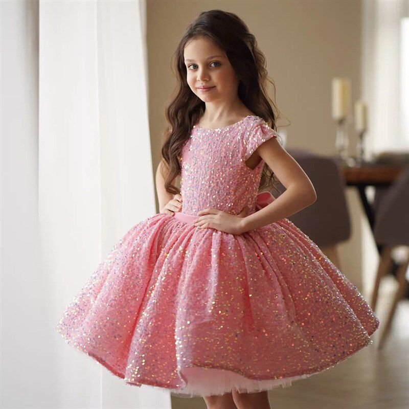 欧美表演服洋气宝宝公主裙女童生日花童礼服钢琴主持模特走秀童装