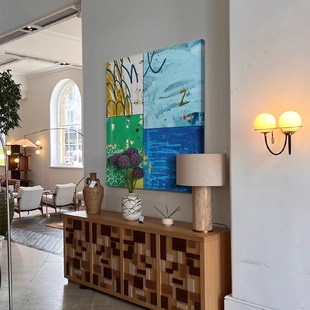 中古包豪斯风格挂画餐边柜小众艺术装饰画高级感电表箱咖啡角抽象