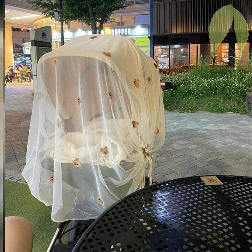 婴儿宝宝外出防风盖纱巾遮阳帘遛娃神器推车蚊帐防晒遮阳棚防蚊帐