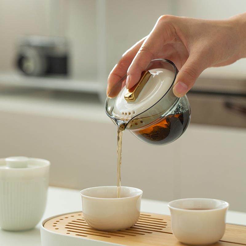 旅行茶具便携式功夫茶壶过滤茶叶罐户外泡茶快客杯一壶三杯小礼品