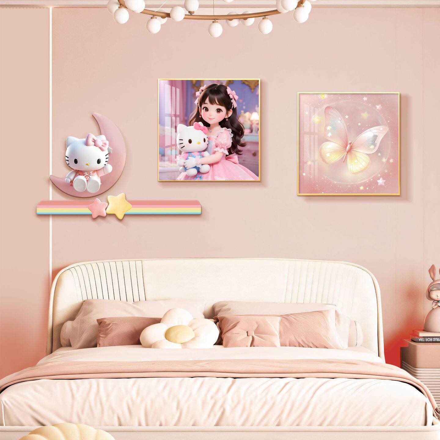 儿童屋房间卧室床头装饰画女孩男孩卡通简约挂画背景墙壁画