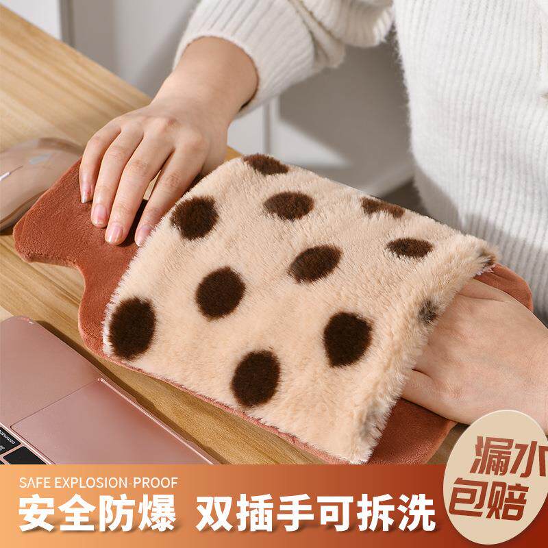 热水袋注水式可爱毛绒玩偶布套大容量橡胶内胆大号灌水暖水袋