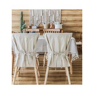 简约现代棉麻纯色椅套家用餐桌加厚布艺椅子套罩椅垫餐椅布套坐垫