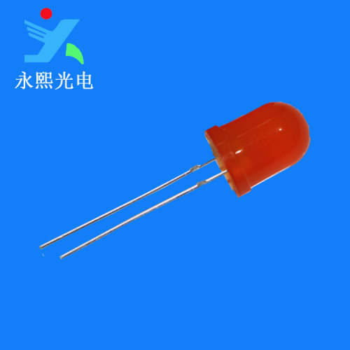 10MM红发红色led直插灯珠 f10红光发光二极管 高亮红灯