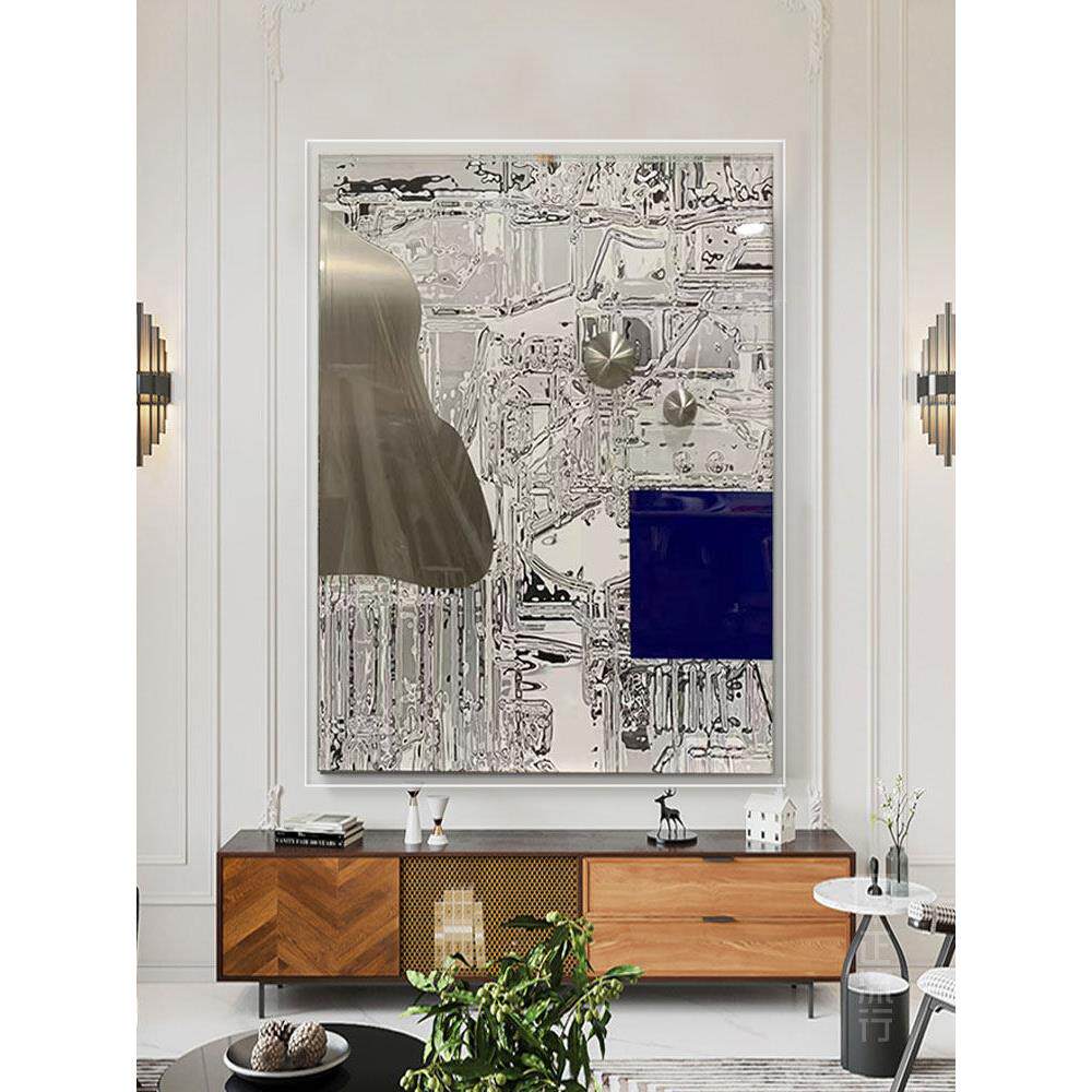 轻奢玄关装饰画极简艺术壁画立体光影装置画客厅卧室餐厅小众挂画