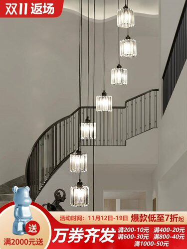 楼梯吊灯长吊灯LOFT复式轻奢