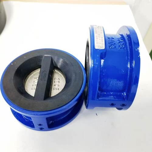 H77X-10/16DN50铸铁蝶形对夹式双瓣止回阀橡胶