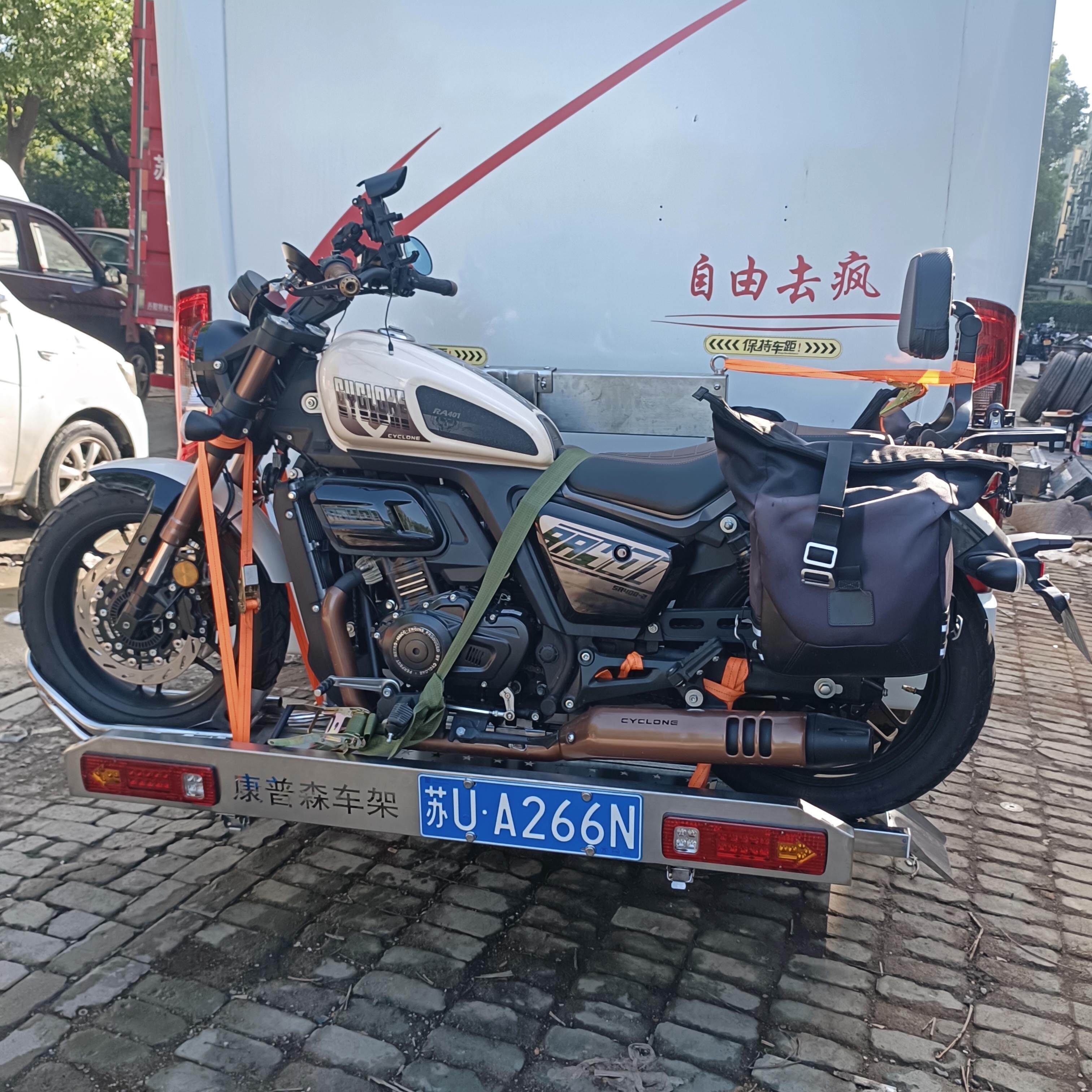 电动升降摩托车架房车不锈钢后挂拖车架摩托车背架自动升降车架