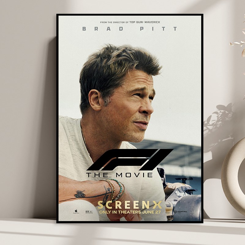 F1 The Movie 狂飙飞车电影海报装饰画酒吧卧室布拉德皮特挂画