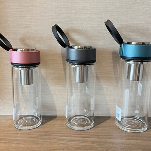 万象玻璃杯家女士可爱便携带盖茶杯隔热单层玻璃杯子U260 U261