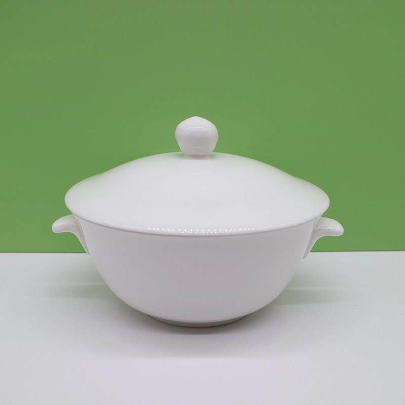 骨瓷餐具 陶瓷碗带盖子 隔水炖锅家用双耳小炖罐汤碗 加厚甜品盅