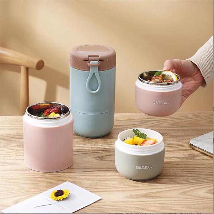 保温早餐杯学生上班族牛奶不锈钢汤杯便携餐具套装水杯礼品