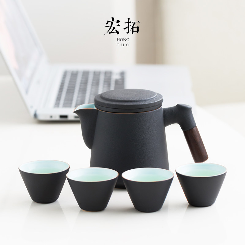 宏拓陶瓷茶具茶杯茶水分离一壶四杯旅行快客杯家用礼盒装小套定制,餐饮具,功夫茶具,淘宝优惠券,粉丝福利购,淘宝优惠卷