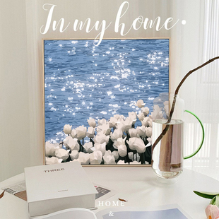 郁金香花海数字油画diy填充涂色手工手绘浪漫治愈花卉丙烯装饰画