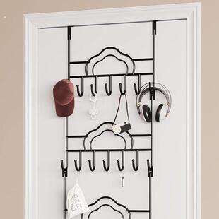 双排门後挂衣钩化妆室门门後挂钩加长双层儿童房门後挂衣架多层
