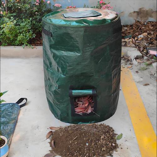 发酵专用袋家用堆肥桶高温堆肥桶庭院树叶肥箱双向拉链带口鸡粪
