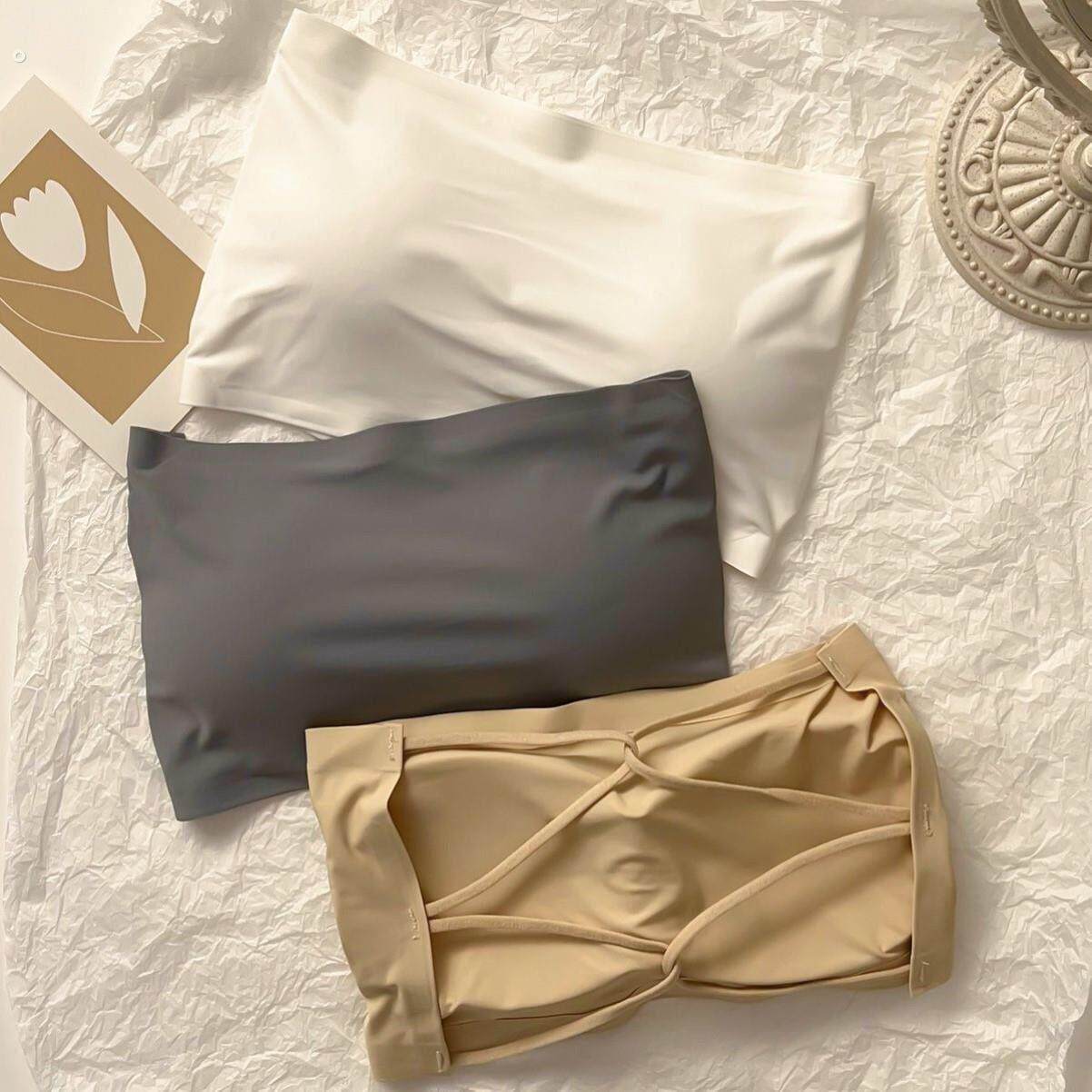 夏季薄款黑色防走光裹胸内衣女白色无肩带内搭打底抹胸上衣带胸垫