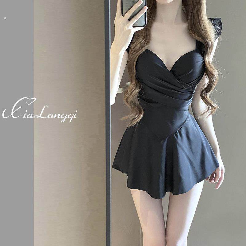 泳衣女款2025新款爆款连身裙式微胖遮肉保守小胸聚拢泡温泉高级感