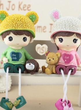 中秋国庆节礼物网红家居桌面小摆件客厅酒柜房间装饰呆萌吊脚娃娃