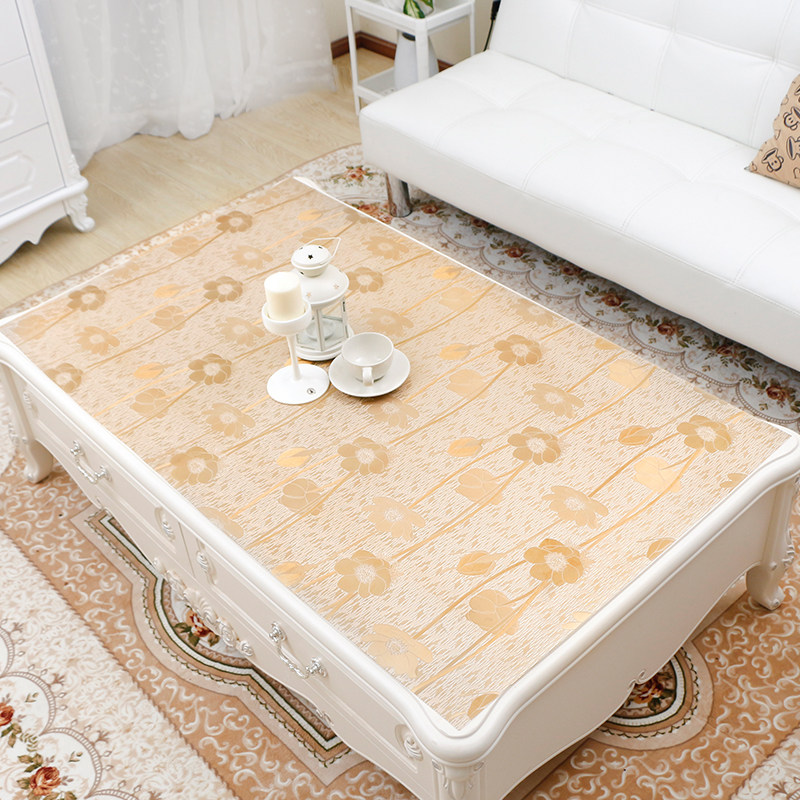 PVC烫金茶几桌布欧式长方形软玻璃塑料茶几餐桌垫子台布防水防烫,居家布艺,桌布,淘宝优惠券,粉丝福利购,淘宝优惠卷