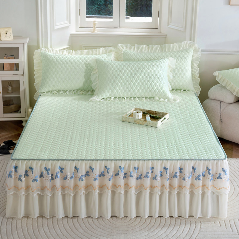 加厚0.7乳胶凉席床裙三件套夏季可水洗冰丝席蕾丝边防滑软席子,床上用品,乳胶席,淘宝优惠券,粉丝福利购,淘宝优惠卷