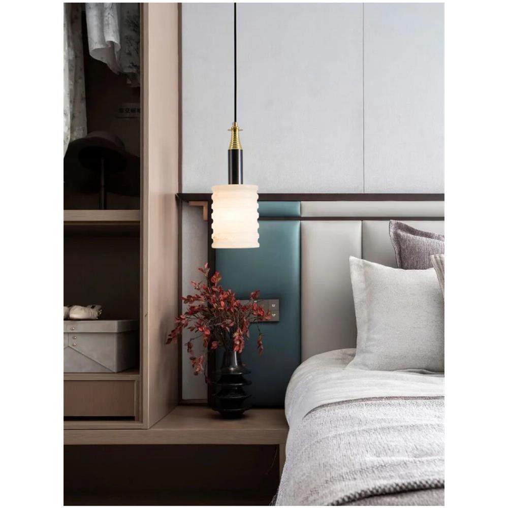 新中式云石小吊灯设计师艺术样板间展厅餐厅卧室高档创意床头吊灯