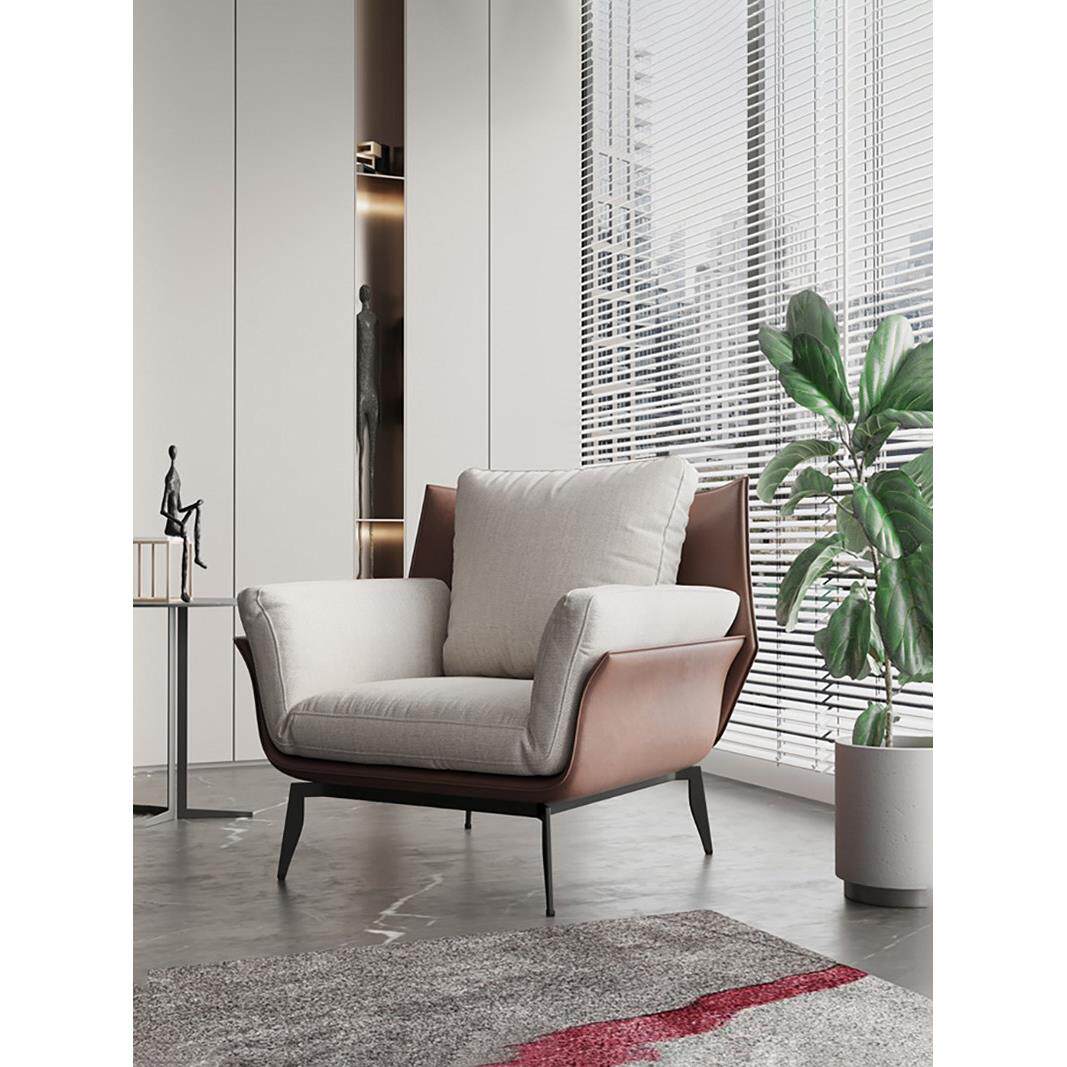 现代轻奢单人沙发客厅阳台休闲椅设计师下来单人椅意大利极简主义