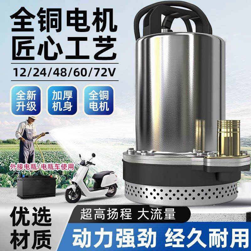 直流潜水泵电动车抽水泵小型家用农用12V48V60V72V伏电动车抽水机