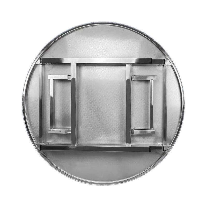 不锈钢折叠圆桌烧烤大排挡桌农村吃饭桌餐桌商用餐饮店桌子外摆用