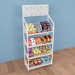超市便利店零食货架小卖部饮料移动食品展示架落地多层陈列货物架