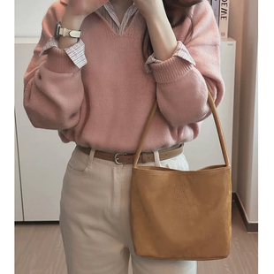 mucu尼龙包【张慧雯同款】韩国包包单肩包托特包腋下轻便绒面麂皮